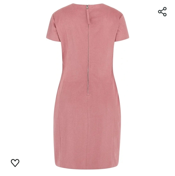 NWT GUESS Ramona dress. Shiny squared bonded suede. Blush pink. Size S. - Picture 3 of 13